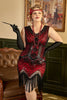 Load image into Gallery viewer, Rød pluss størrelse 1920-tallet Gatsby kjole med 20s Acessories Set