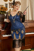 Load image into Gallery viewer, Royal Blue Plus Size 1920-tallet Gatsby kjole med 20s Acessories Set