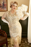 Aprikos Plus Size 1920 Gatsby kjole med 20s Acessories Set