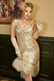 Aprikos Plus Size 1920 Gatsby kjole med 20s Acessories Set