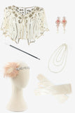 Aprikos Plus Size 1920 Gatsby kjole med 20s Acessories Set