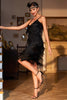 Load image into Gallery viewer, Sparkly Black Sequined 1920-tallet Flapper kjole med 20s tilbehør
