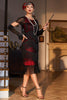 Load image into Gallery viewer, Sparkly Burgundy Sequined 1920 Flapper kjole med 20s tilbehør