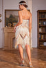 Load image into Gallery viewer, Sparkly Champagne Spaghetti stropper Paljetter frynset 1920-tallet kjole med tilbehør sett