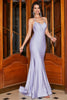 Load image into Gallery viewer, Halter Lilac Mermaid Spaghetti stropper Long Prom Kjole med tilbehør