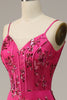 Load image into Gallery viewer, Hot Pink paljetter Print Havfrue Prom Kjole