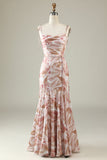 Blush Floral Boho Mermaid brudepike kjole