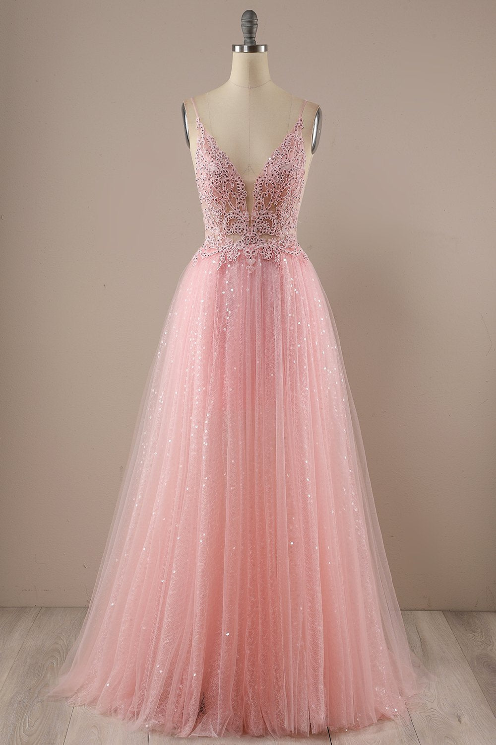 rosa lang prom fest kjole