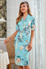 Load image into Gallery viewer, grønn floral bodycon 1960 kjole