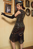 Load image into Gallery viewer, Svart Gatsby Glitter Fringe 1920-tallet Flapper Kjole