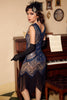 Load image into Gallery viewer, kongelig blå glitter frynse gatsby 1920-tallet flapper kjole