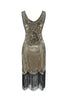 Load image into Gallery viewer, gull v hals 1920-tallet frynse paljett flapper kjole