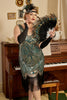 Load image into Gallery viewer, pluss størrelse 1920-tallet Gatsby paljett frynset aprikos flapper kjole