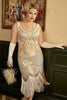Load image into Gallery viewer, Aprikos paljett frynser pluss størrelse 1920-tallet Flapper kjole