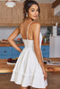 Load image into Gallery viewer, hvit v nakke mini kjole
