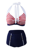 Striper To stykke Bikini Badedrakt