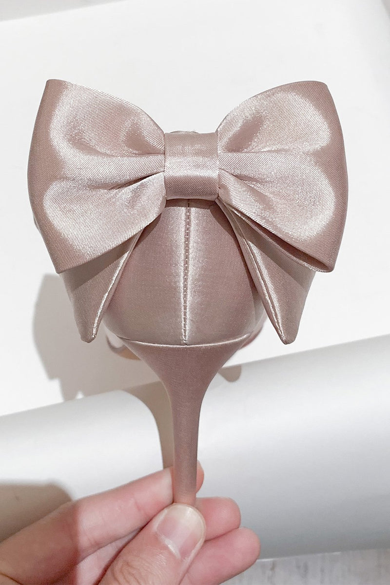 Load image into Gallery viewer, Sateng pumper Stiletto hæler med Bowknot