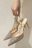 Load image into Gallery viewer, Stiletto høye hæler med en spenne og tåhette