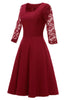 Load image into Gallery viewer, burgunder blonder kjole med lange ermer