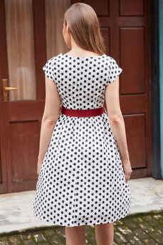 hepburn stil polka prikker retro kjole