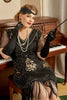 Load image into Gallery viewer, plus størrelse 1920-tallet Gatsby paljett frynset Paisley Flapper kjole
