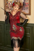 Load image into Gallery viewer, plus størrelse 1920-tallet Gatsby paljett frynset Paisley Flapper kjole