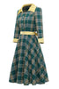Load image into Gallery viewer, grønn plaid høst vintage kjole