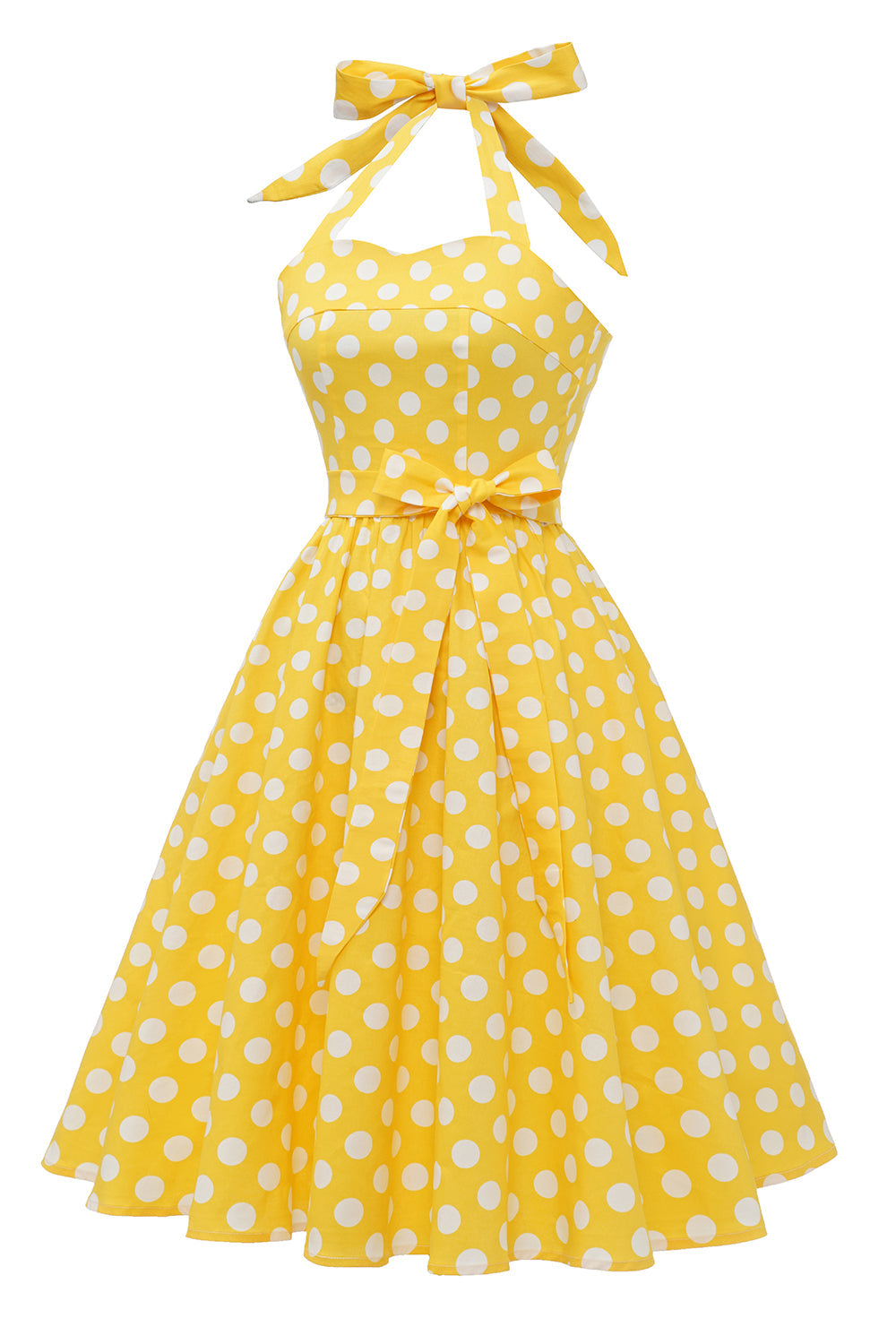 Halter Blå Polka Prikker 1950-tallet Kjole