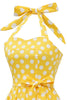 Load image into Gallery viewer, gul polka prikker pin opp vintage kjole