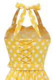 Halter Blå Polka Prikker 1950-tallet Kjole