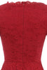 Load image into Gallery viewer, rød v-hals blonder kjole