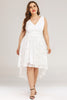 Load image into Gallery viewer, Hvit blonder asymmetrisk pluss størrelse kjole