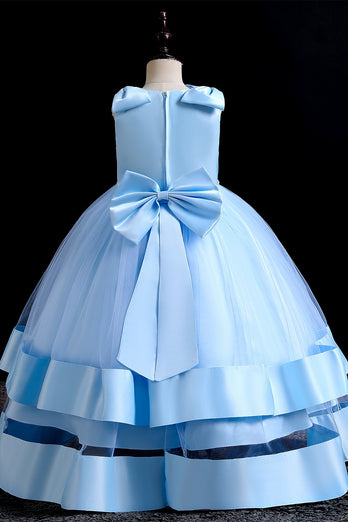 puffy barneprinsesse fest kjole med bowknot