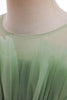Load image into Gallery viewer, Grønn rund hals tyll blomst jente kjole med sløyfe