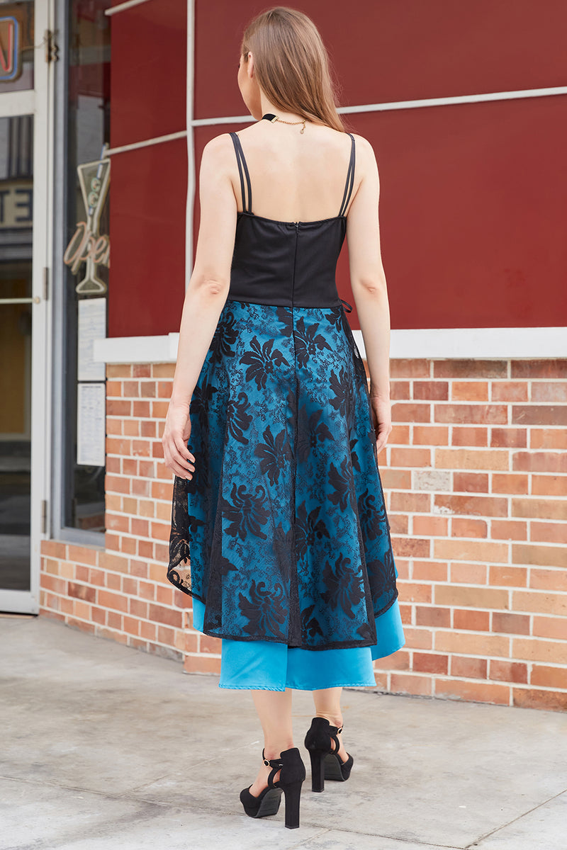 Load image into Gallery viewer, høy-lav blonder vintage kjole