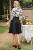 Load image into Gallery viewer, svart-hvitt polka prikker 1950-tallet kjole