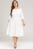 Load image into Gallery viewer, Pluss størrelse hvit formell kjole