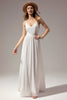 Load image into Gallery viewer, hvit lang chiffon brudepike maxi kjole