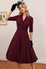 Load image into Gallery viewer, burgunder midi vintage kjole