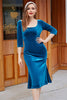 Load image into Gallery viewer, kongelig blå fløyel formell kjole