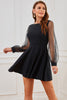 Load image into Gallery viewer, vintage svart polka prikker ermer kjole