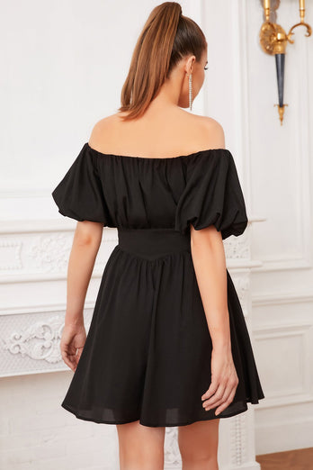 svart av skulderen cocktail kjole