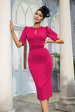 Fuchsia Bodycon 1960-tallet Kjole