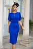 Load image into Gallery viewer, Royal Blue Bodycon 1960-tallet Kjole