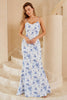Load image into Gallery viewer, blå floral boho brudepike kjole