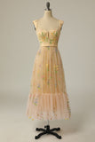 Prinsesse A Line Sweetheart Light Purple Long Prom Kjole med broderi