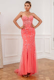 Coral Applique Tulle Ball Kjole