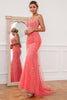 Load image into Gallery viewer, Coral Applique Tulle Ball Kjole