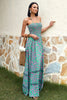 Load image into Gallery viewer, blomst grønn grime maxi boho kjole