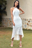 Load image into Gallery viewer, sheath halter hvitt bryllup gjestefest kjole